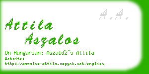 attila aszalos business card